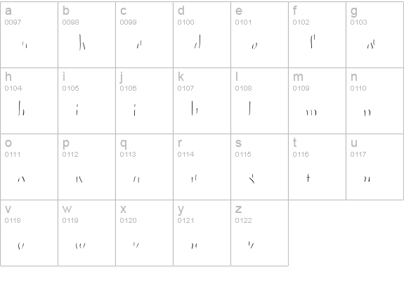 SudegnakNo3c lowercase a-z preview