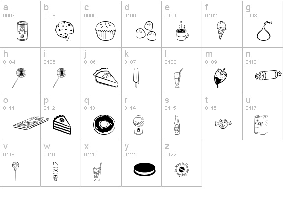 Sugar Coma lowercase a-z preview