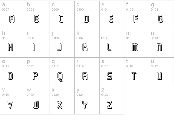 Sugarskin BTN Shadow Small Cap lowercase a-z preview