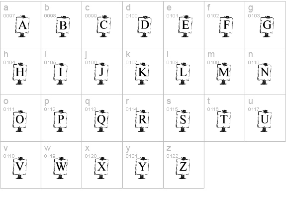 Summer's Signs lowercase a-z preview