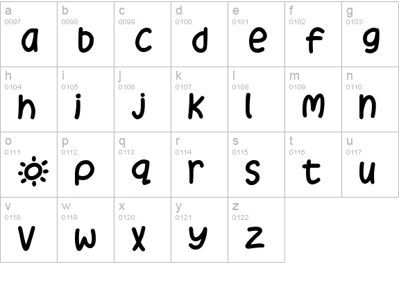 Summer Love lowercase a-z preview