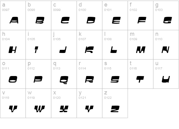 Sunbelt Italic lowercase a-z preview