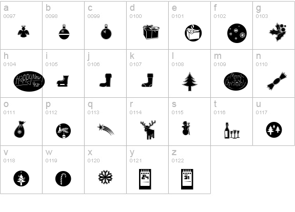 Sunny Merry Christmas lowercase a-z preview
