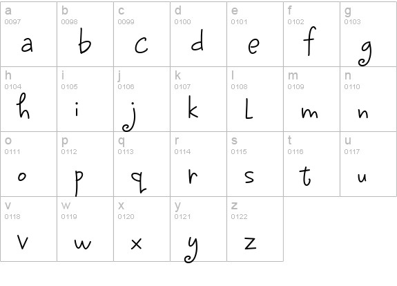 Sunnydale lowercase a-z preview