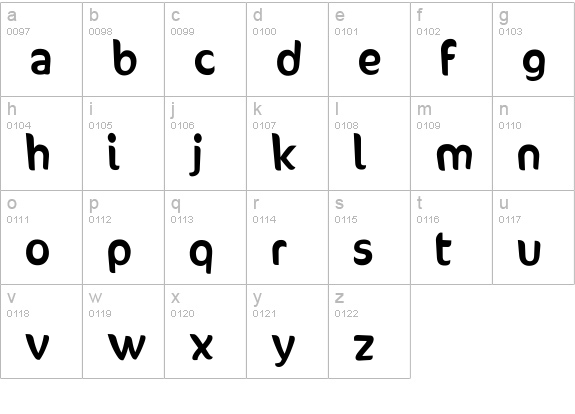 SunnySide lowercase a-z preview