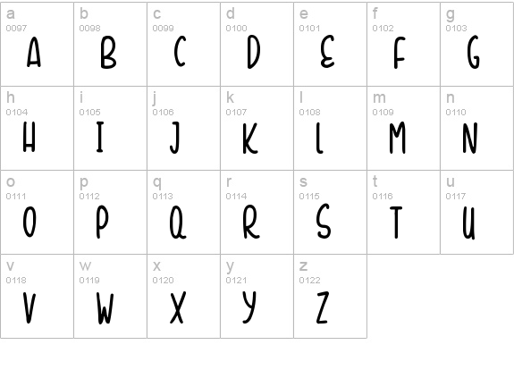 Sunshine Smiles
 lowercase a-z preview