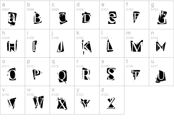 super danger lowercase a-z preview