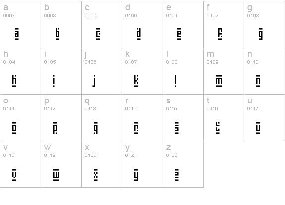 Super Skinny Pixel Bricks
 lowercase a-z preview