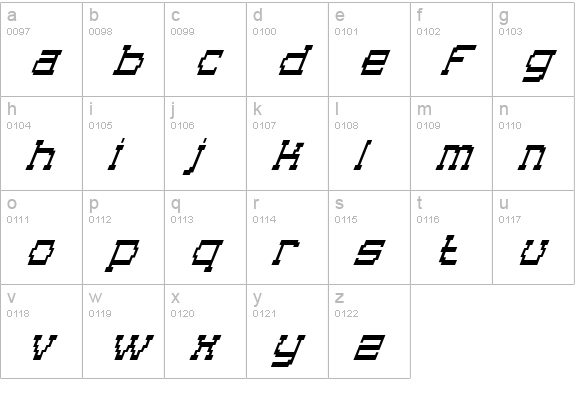 Superago Italic lowercase a-z preview
