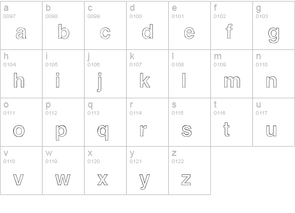 SuperDome-Outline lowercase a-z preview
