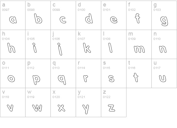 Superglut lowercase a-z preview