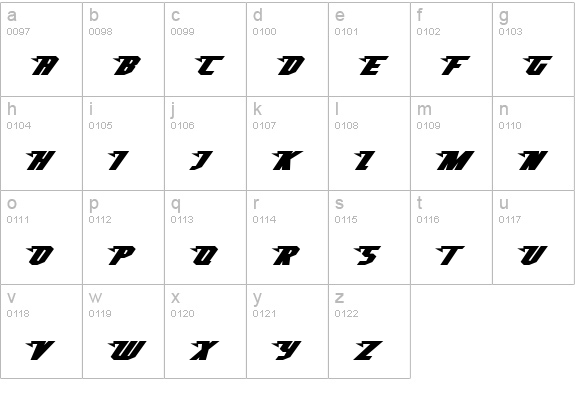 SuperHeterodyne lowercase a-z preview