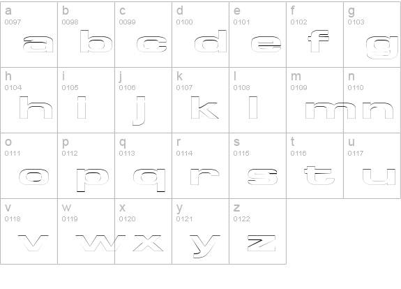 SupertouchOutline lowercase a-z preview