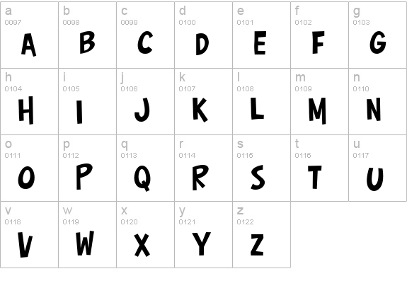 Surfer Shop BTN lowercase a-z preview