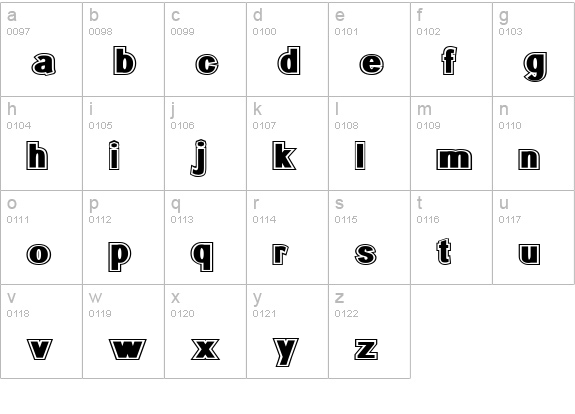 SURROUNDED large lowercase a-z preview
