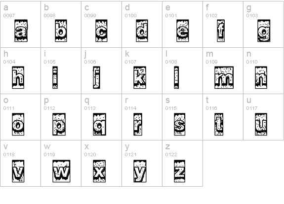 Swamp Type lowercase a-z preview