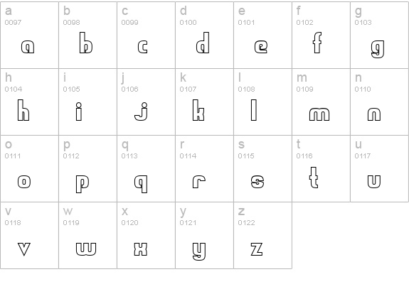 Sweden Funkis StraightOutlined lowercase a-z preview