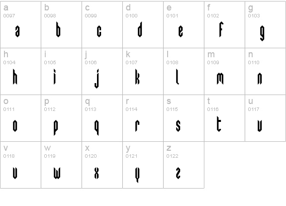 SwedieCruel lowercase a-z preview