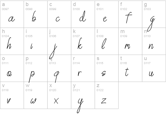 Sweet Petunia lowercase a-z preview