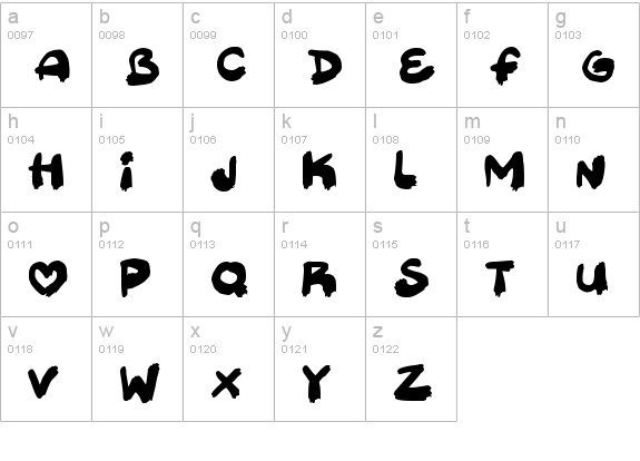 Sweetpaint
 lowercase a-z preview