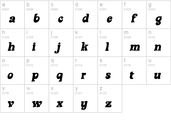 Swingtime MF lowercase a-z preview