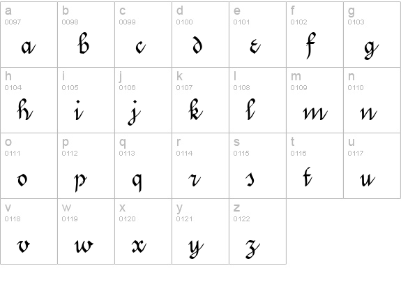 Swirlity Bold lowercase a-z preview