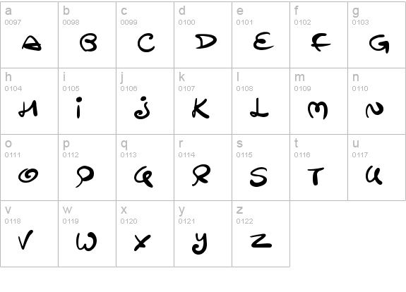 Swirltastic
 lowercase a-z preview