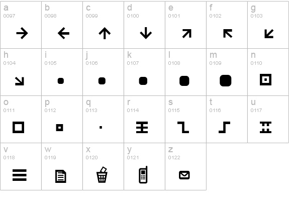 SwiszDings lowercase a-z preview