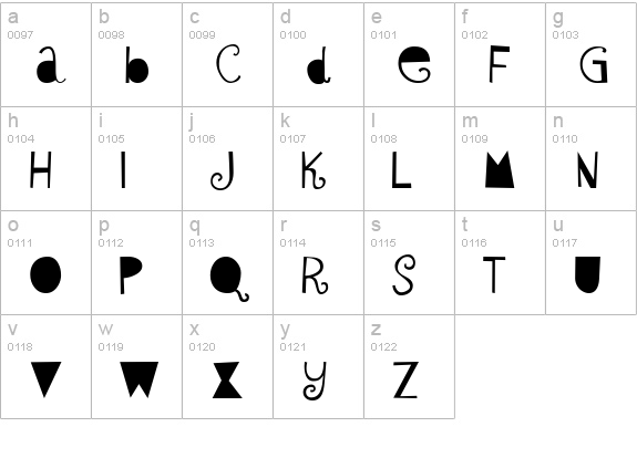Sybil Green lowercase a-z preview