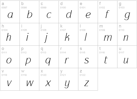 Symbol Italic lowercase a-z preview
