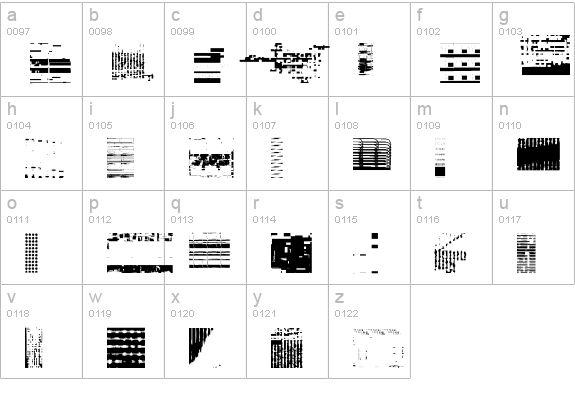 Synaesthesis lowercase a-z preview