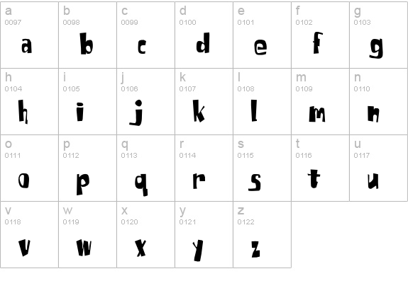 Tabitha lowercase a-z preview