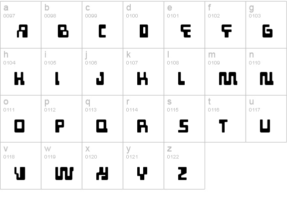 Tabletron lowercase a-z preview