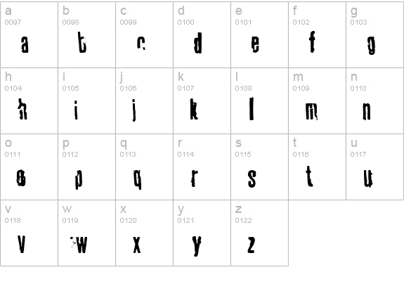tablhoide lowercase a-z preview