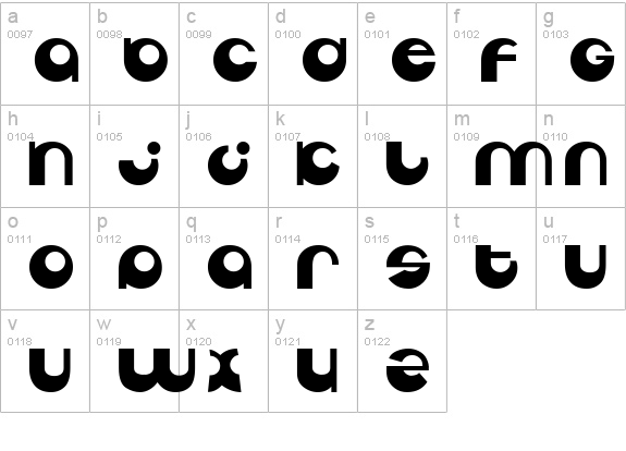Tabun lowercase a-z preview