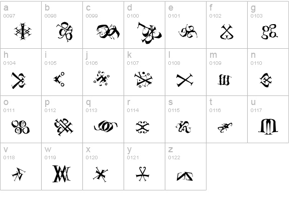 Tacklebox lowercase a-z preview