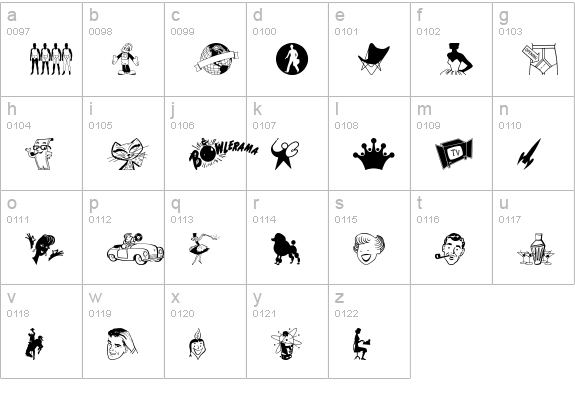 TackODing Dingbat lowercase a-z preview