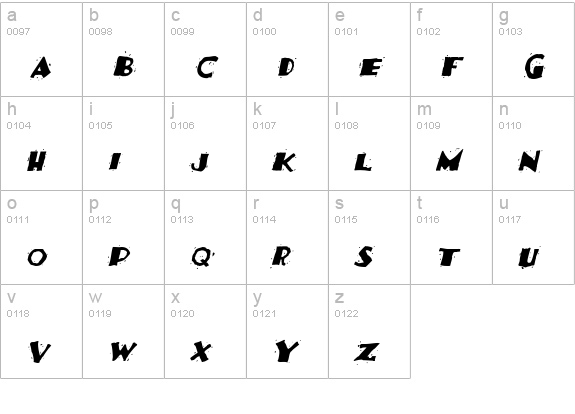 TacoFestiva Italic lowercase a-z preview
