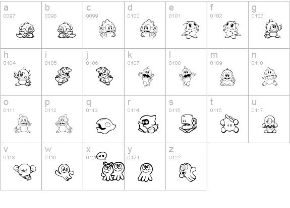 Taito All Stars lowercase a-z preview