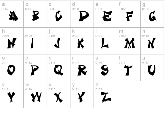 Takeout lowercase a-z preview