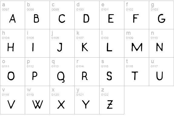 Talisman Free lowercase a-z preview
