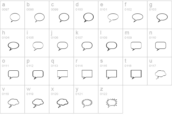 TalkBalloon lowercase a-z preview