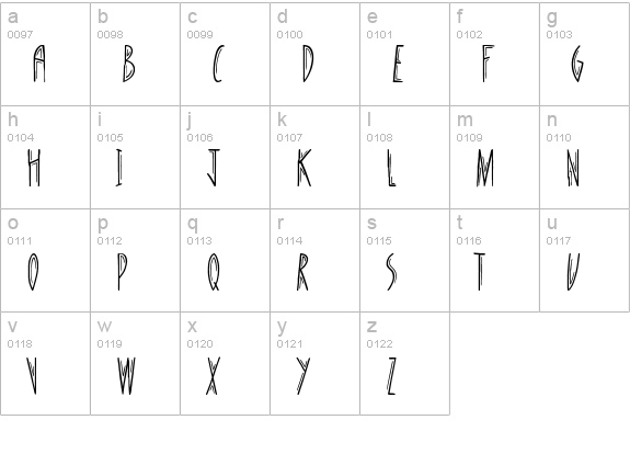 tall lowercase a-z preview