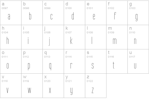 Tall Films lowercase a-z preview