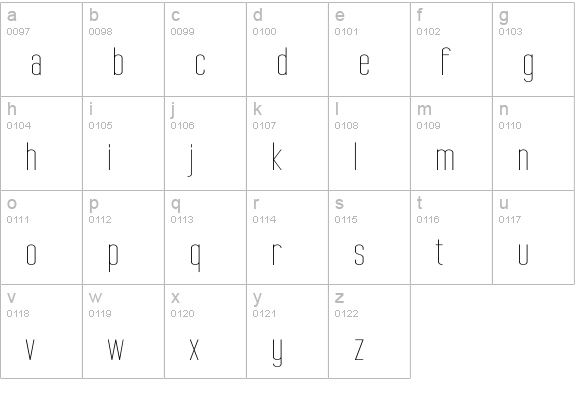 Tall Films Expanded lowercase a-z preview
