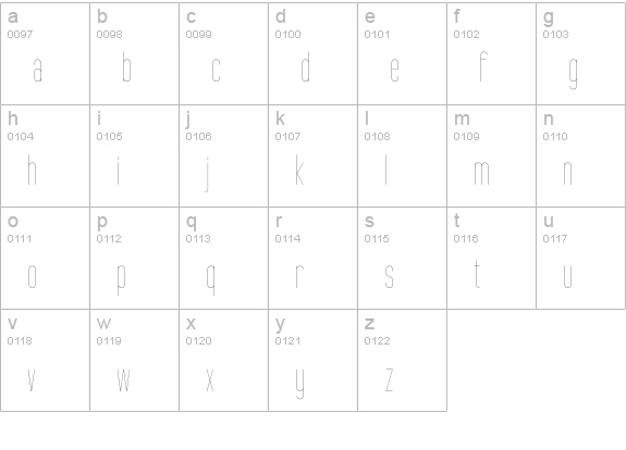 Tall Films Fine lowercase a-z preview