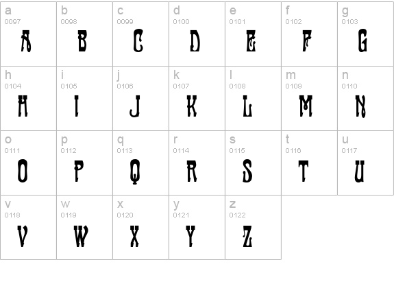 Tambourin lowercase a-z preview