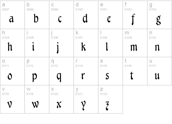 Tampico-Regular lowercase a-z preview