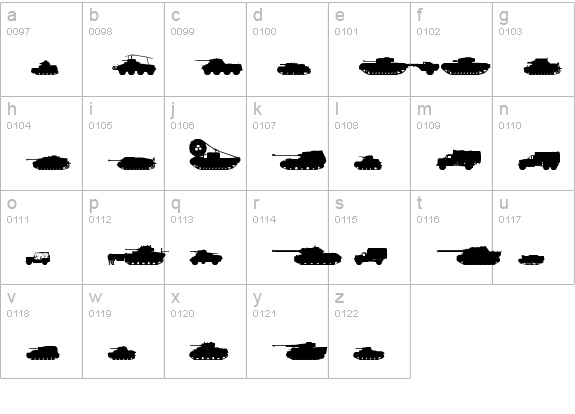 Tanks-WW2 lowercase a-z preview