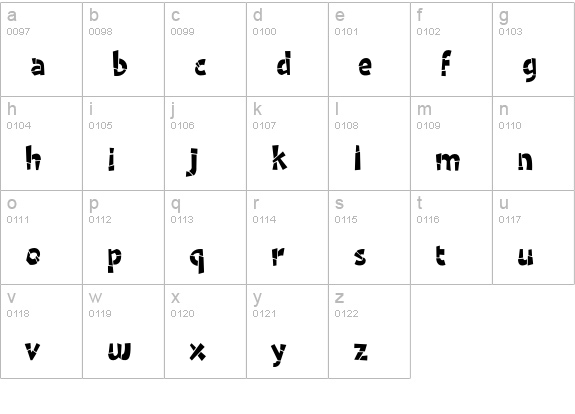 Tantrum lowercase a-z preview